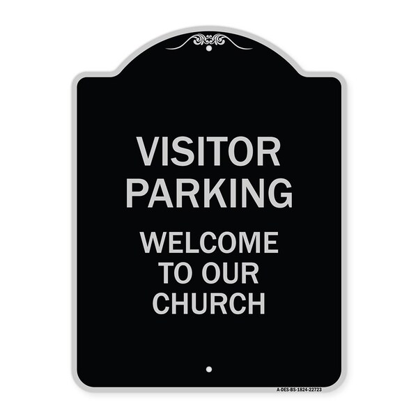 Signmission Visitor Parking Welcome to Our Church Heavy-Gauge Aluminum Sign, 24" x 18", BS-1824-22723 A-DES-BS-1824-22723 - main